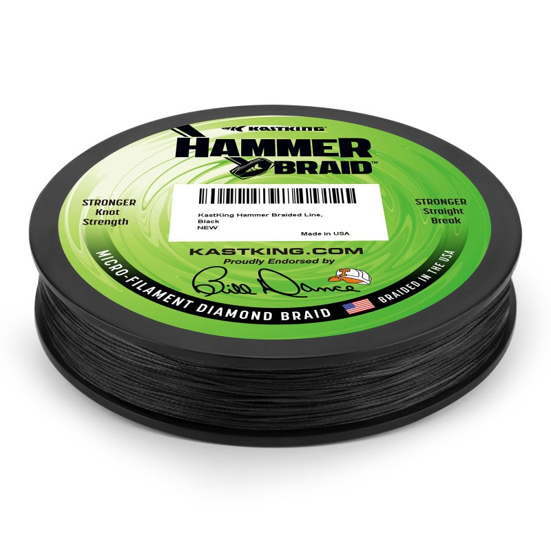 KastKing Hammer Braid Fishing Line, Black, 4 Strand, 20LB, 150Yds - Image 1